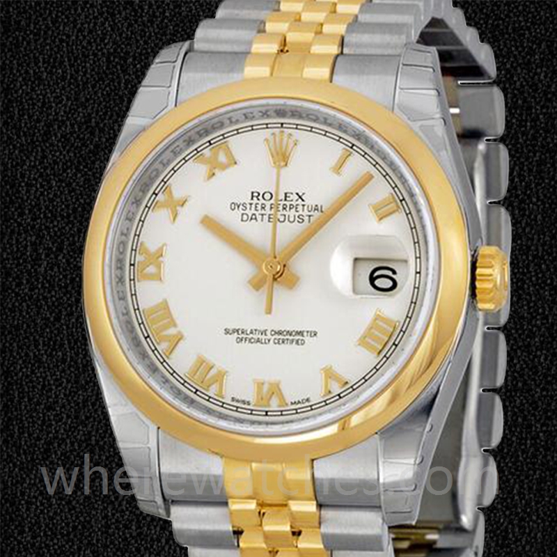 Rolex Datejust 36mm 116203-0144 Pour des hommes Cadran blanc