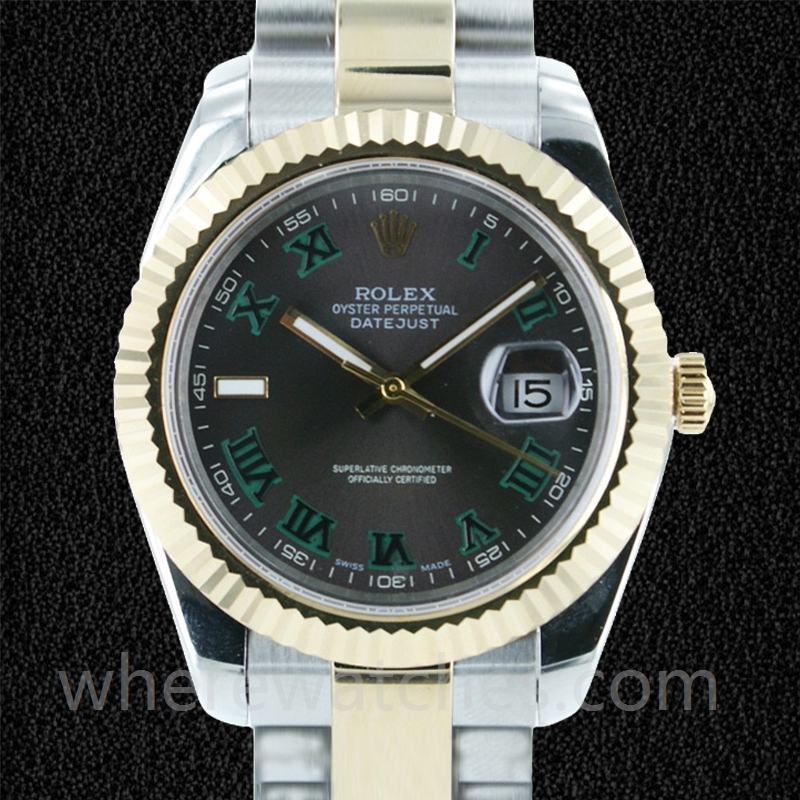 Rolex Datejust 36mm Pour des hommes 116233GYRO Regardez Argenté