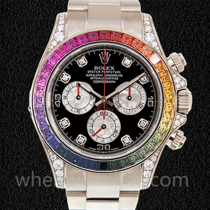 Rolex Daytona 40mm Pour des hommes 116599RBOW Cadran noir Argenté