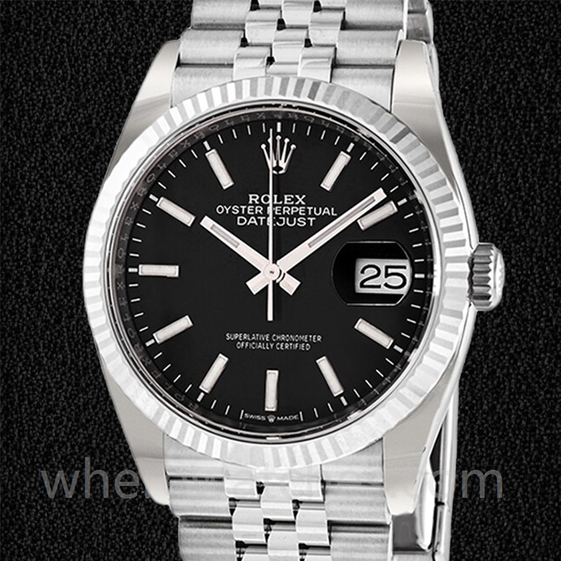 Rolex Datejust m126200-0003 36mm Pour des hommes Cadran noir Regardez