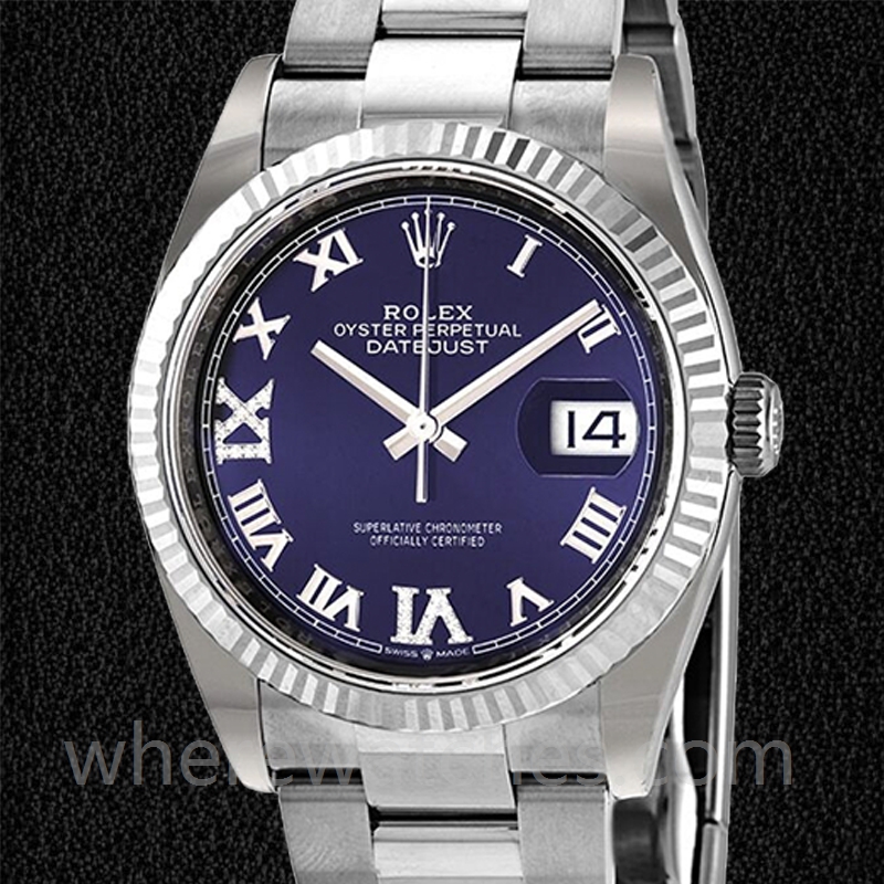Rolex Datejust m126234-0022 36mm Dames Cadran bleu