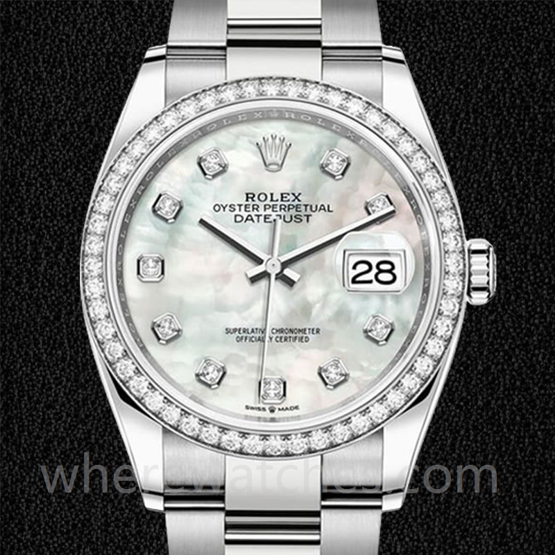 Rolex Datejust 36mm m126284rbr-0012 Dames Cadran en nacre Argenté