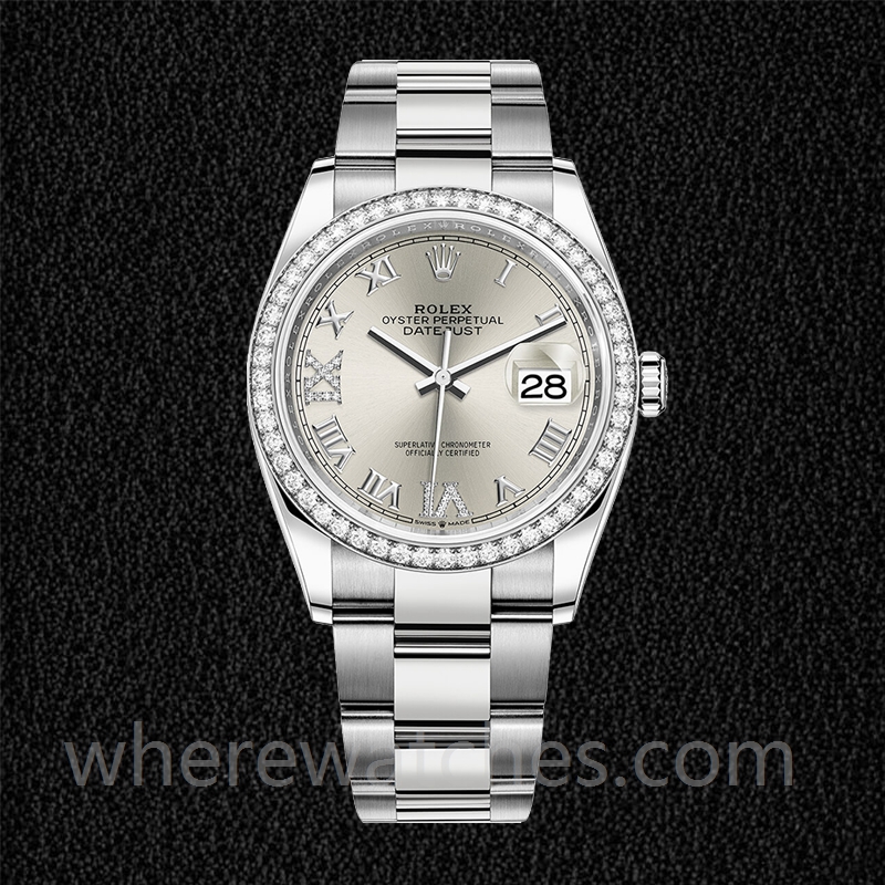 Rolex Datejust Dames m126284rbr-0022 36mm Argenté Regardez – Image 2