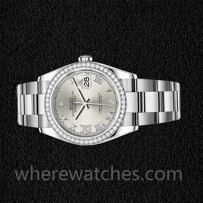 Rolex Datejust Dames m126284rbr-0022 36mm Argenté Regardez – Image 3