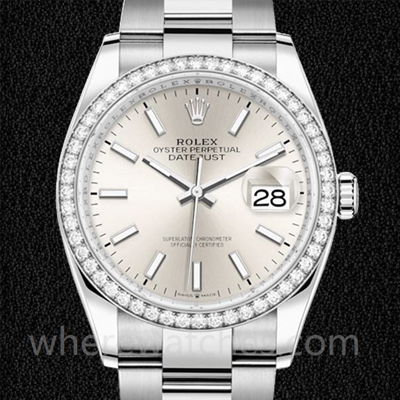 Rolex Datejust 36mm Dames m126284rbr-0006 Argenté Automatique