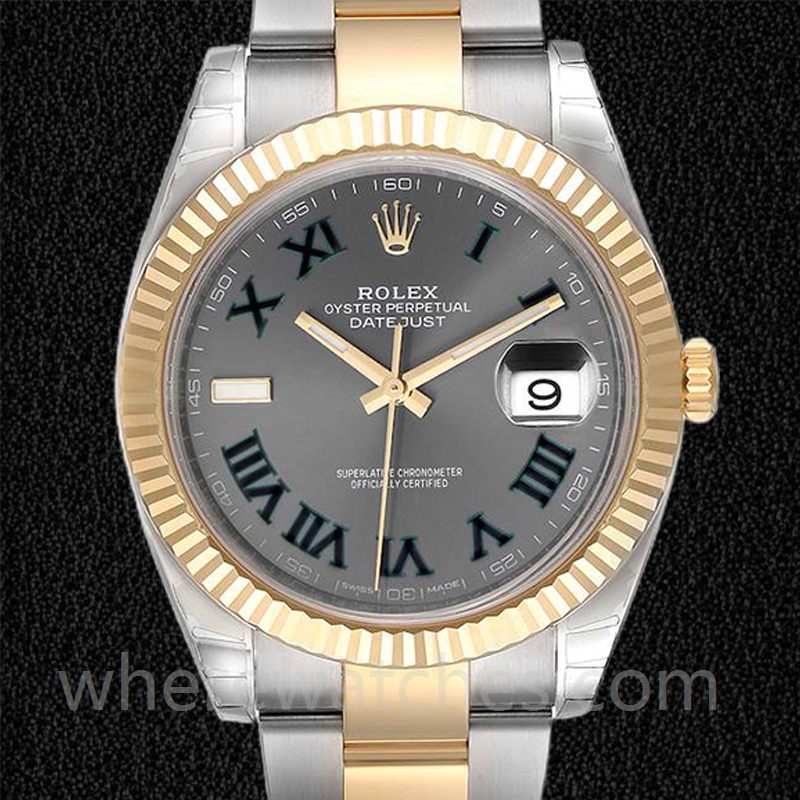 Rolex Datejust 41mm m126333-0019 Pour des hommes Argenté Cadran de Wimbledon