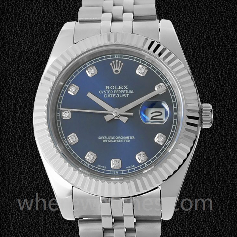 Rolex Datejust 41mm 126334BLDJ Pour des hommes Cadran bleu Bracelet Jubilé