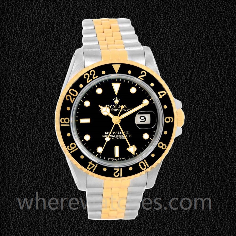 Rolex Gmt Master 40mm 16713BKSJ Pour des hommes Bracelet Jubilé Cadran noir – Image 2