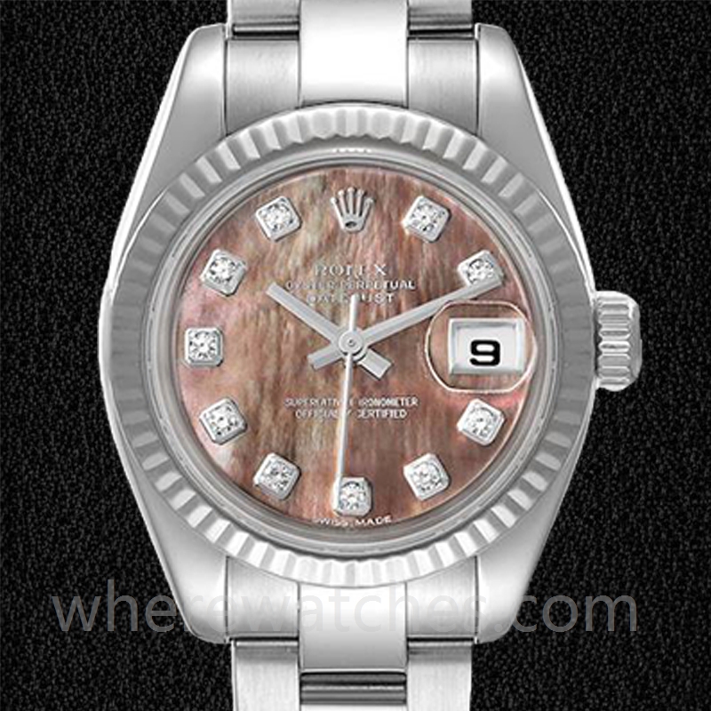 Rolex Datejust 26mm 179174 Dames Cadran en nacre noire Bracelet Huître