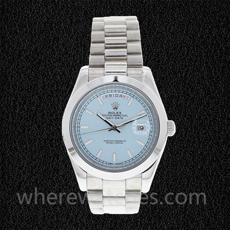 Rolex Day-date 40mm m228206-0004 Pour des hommes Cadran bleu Argenté – Image 2