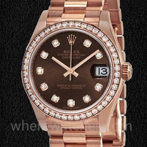 Rolex Datejust Dames 31mm m278285rbr-0006 Doré rose Président Bracelet