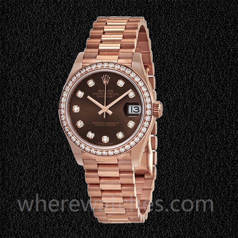 Rolex Datejust Dames 31mm m278285rbr-0006 Doré rose Président Bracelet – Image 2