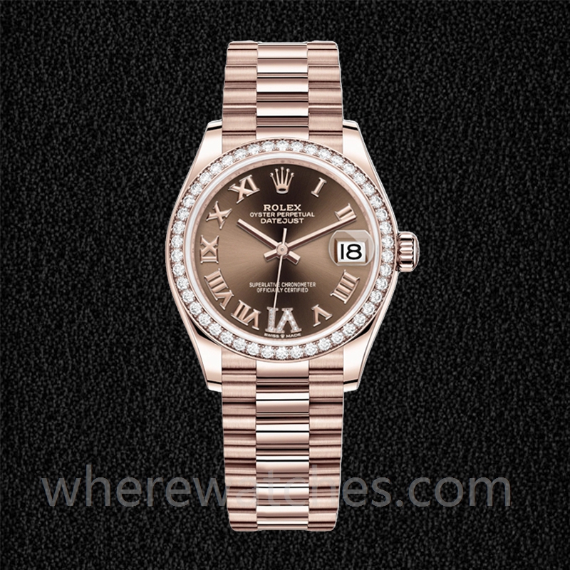 Rolex Datejust Dames 31mm m278285rbr-0016 Doré rose Cadran Chocolat – Image 2