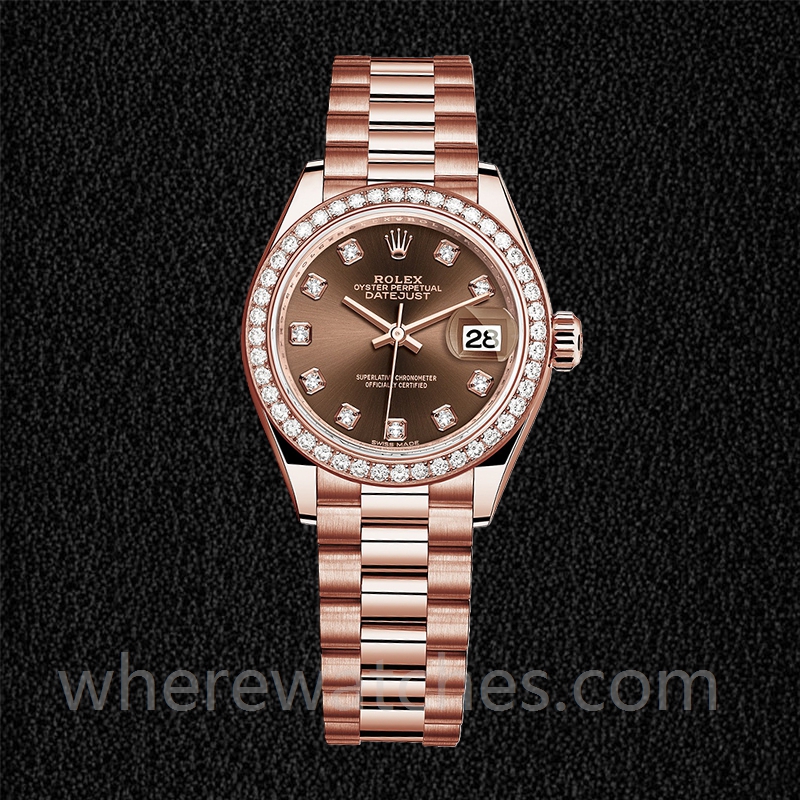 Rolex Datejust 279135rbr-0017 Dames 28mm Doré rose – Image 2