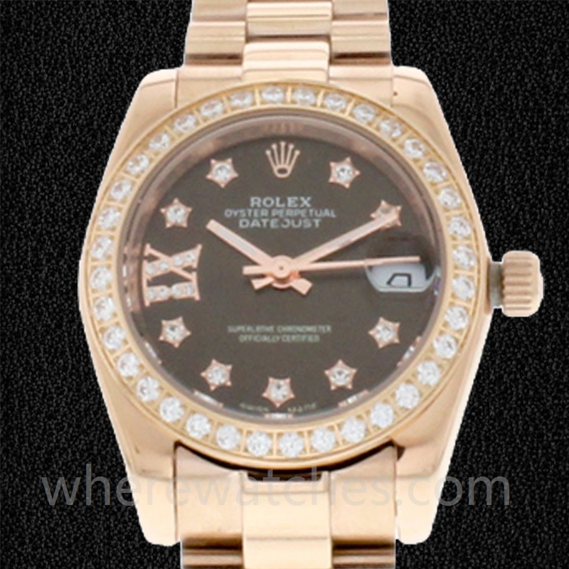 Rolex Datejust m279135rbr-0001 28mm Dames Automatique Cadran Diamant Chocolat