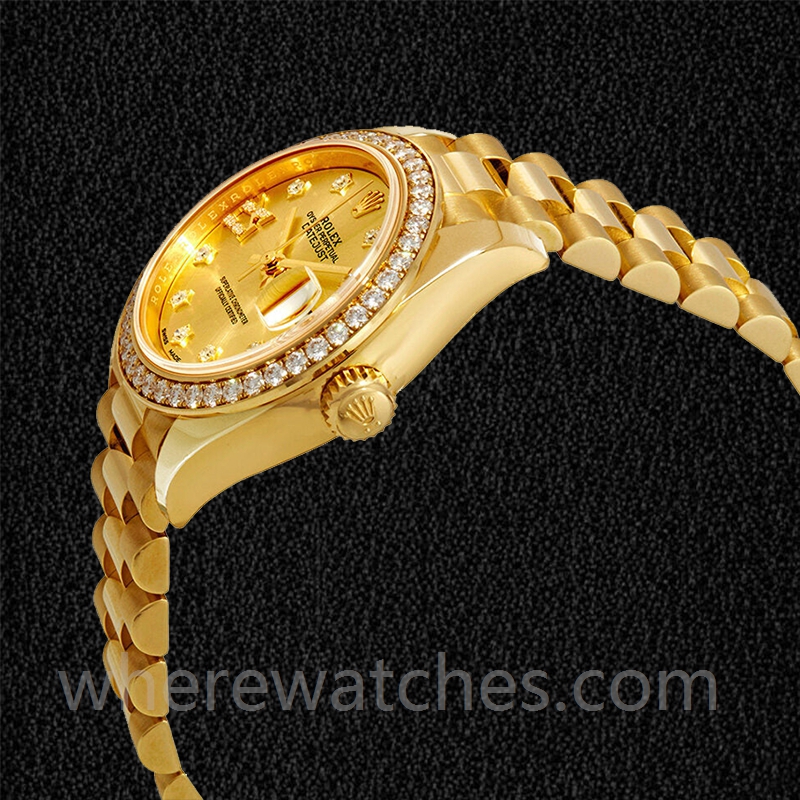 Rolex Datejust m279138rbr-0006 28mm Dames Président Bracelet/Bracelet Jubilé Cadran Diamant Champagne – Image 3