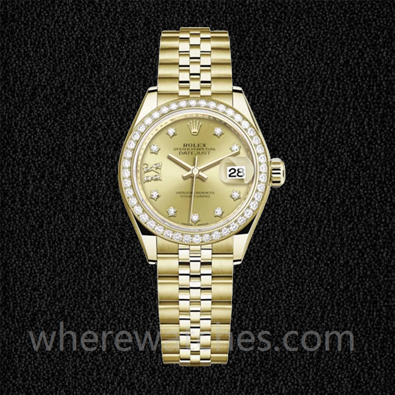 Rolex Datejust m279138rbr-0006 28mm Dames Président Bracelet/Bracelet Jubilé Cadran Diamant Champagne – Image 5