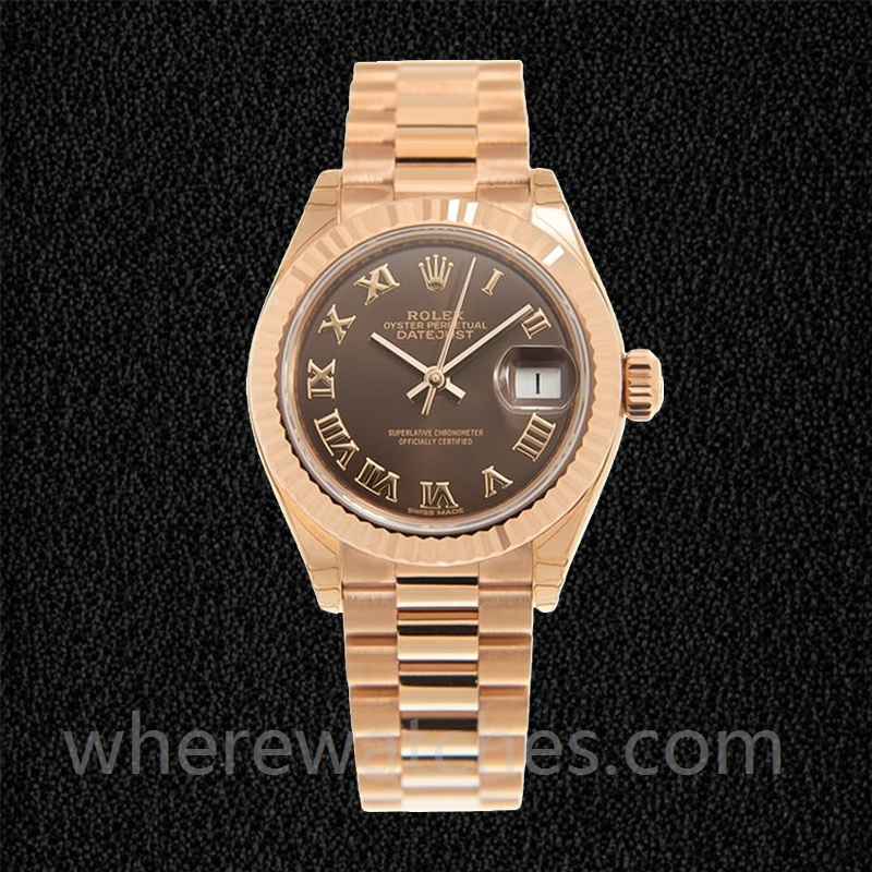 Rolex Datejust 28mm Dames m279175-0014 Automatique Doré rose – Image 2