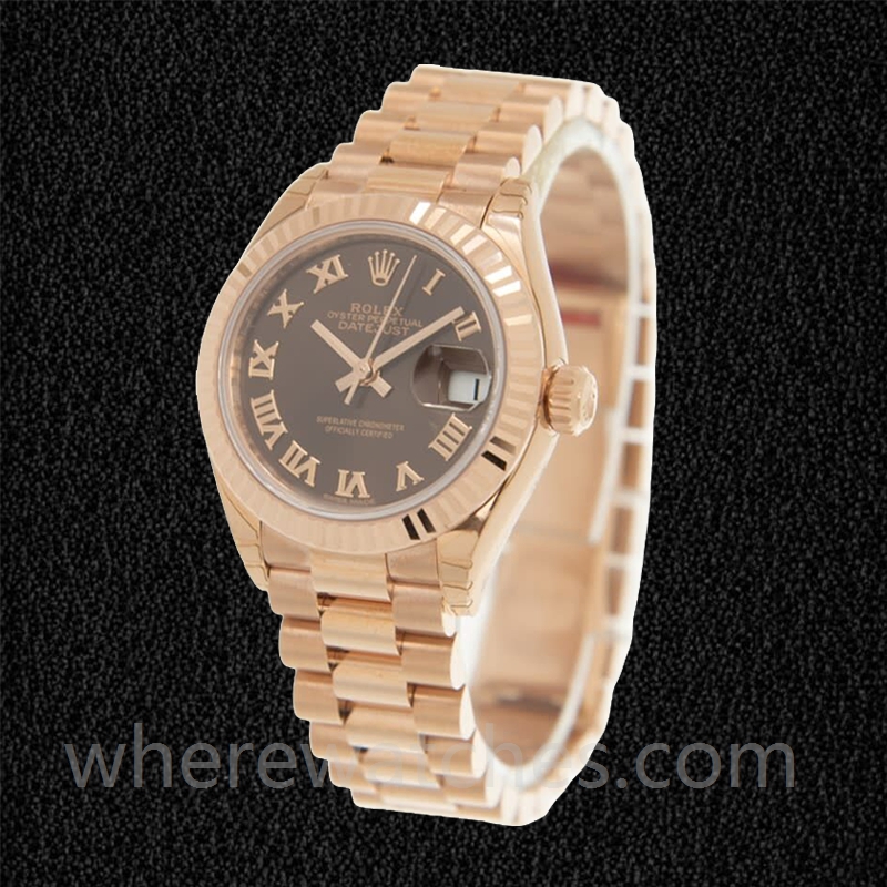 Rolex Datejust 28mm Dames m279175-0014 Automatique Doré rose – Image 3