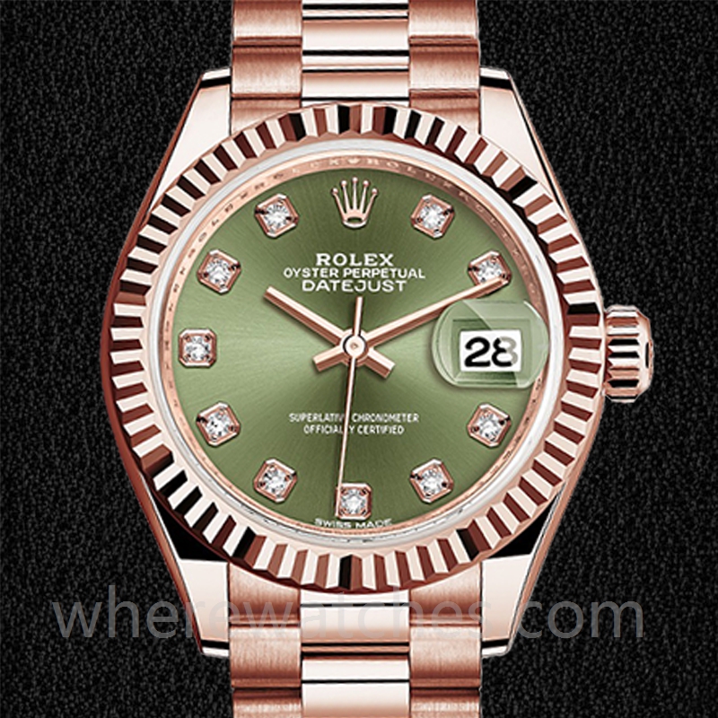Rolex Datejust 28mm m279175-0009 Dames Doré rose