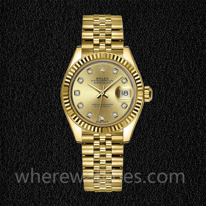 Rolex Datejust 28mm m279178-0017 Dames Cadran Champagne Ton d'or – Image 5
