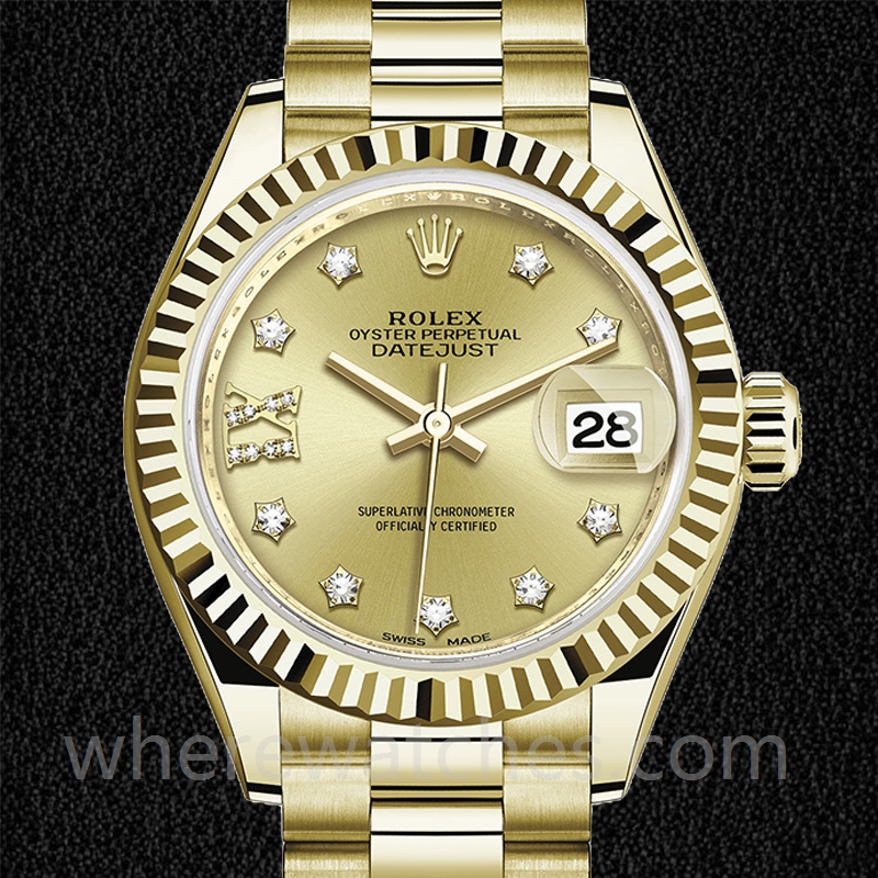Rolex Datejust Dames m279178-0014 28mm Ton d'or
