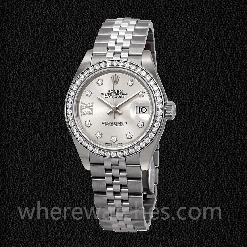 Rolex Datejust 28mm m279384rbr-0021 Dames Cadran Argent Diamant – Image 2