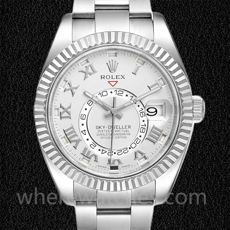 Rolex Sky-dweller 41mm Pour des hommes 326939-72419 Bracelet Huître Cadran argenté