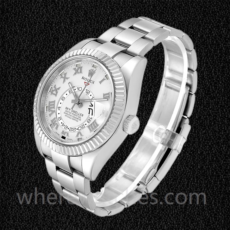 Rolex Sky-dweller 41mm Pour des hommes 326939-72419 Bracelet Huître Cadran argenté – Image 3