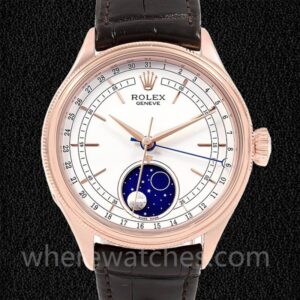 Rolex Cellini m50535-0002 Pour des hommes 39mm Doré rose Cadran blanc