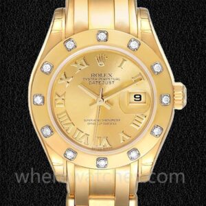 Rolex Pearlmaster 29mm Dames 80318 Cadran Champagne