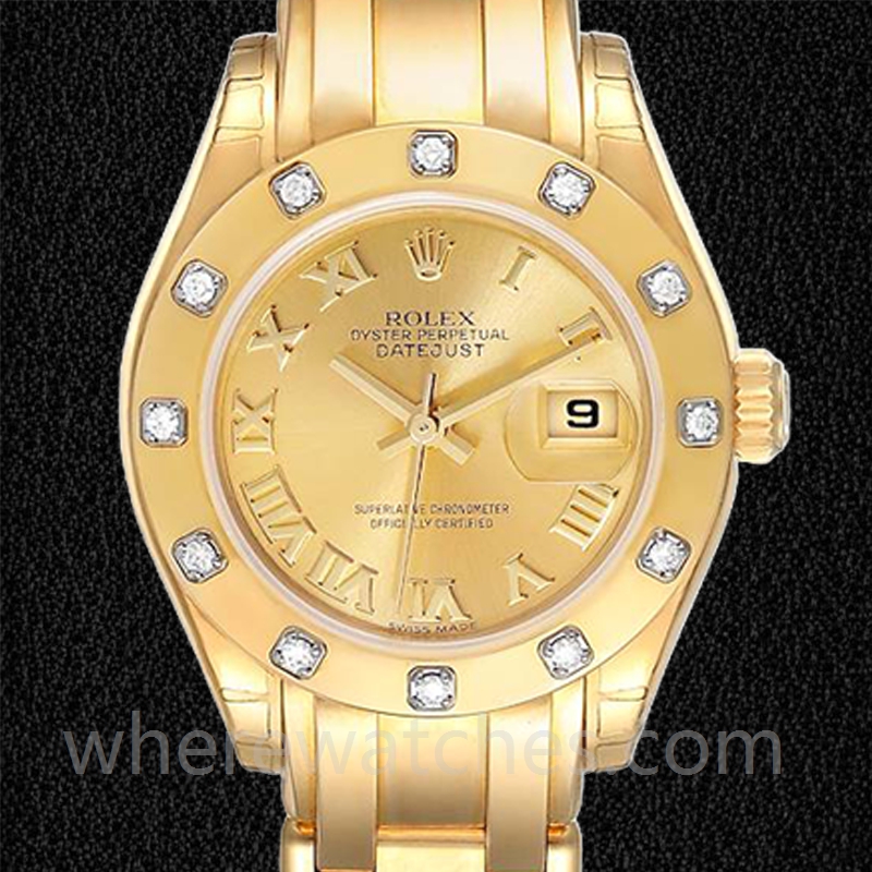 Rolex Pearlmaster 29mm Dames 80318 Cadran Champagne