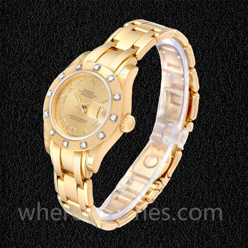 Rolex Pearlmaster 29mm Dames 80318 Cadran Champagne – Image 3