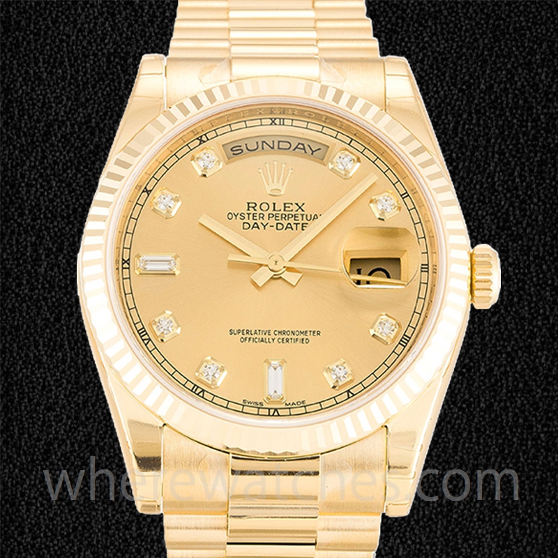 Rolex Day-Date 118238 Pour Des Hommes 36mm Cadran Champagne