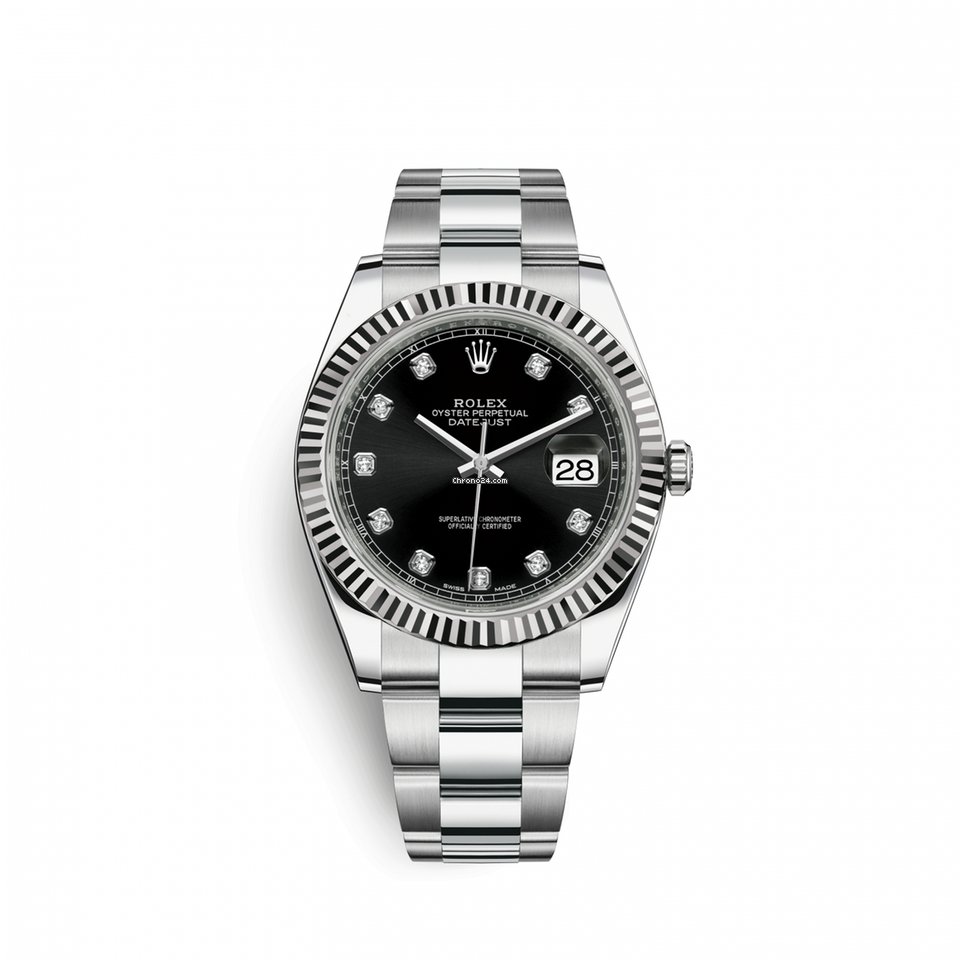 Réplique qualité Rolex Datejust 41 41 mm en acier inoxydable et or blanc 18 carats 126334-0011 montre pour homme