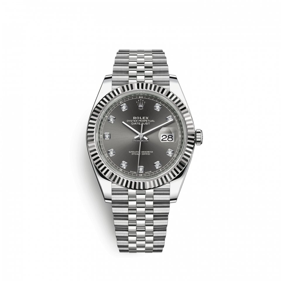 Meilleure réplique Rolex Datejust 41 montre homme 41 mm en acier inoxydable et or blanc 18 carats 126334-0006