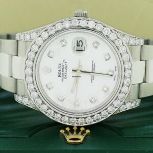 Meilleure Réplique Rolex Datejust Ii 41mm SS Oyster Watch Cadran Blanc Mop Diamond & Bezel Box Papers