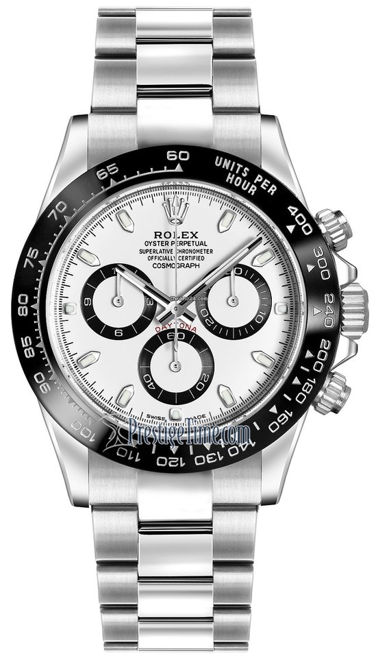 Faux Montre Rolex Cosmograph Daytona Acier inoxydable 116500ln blanc