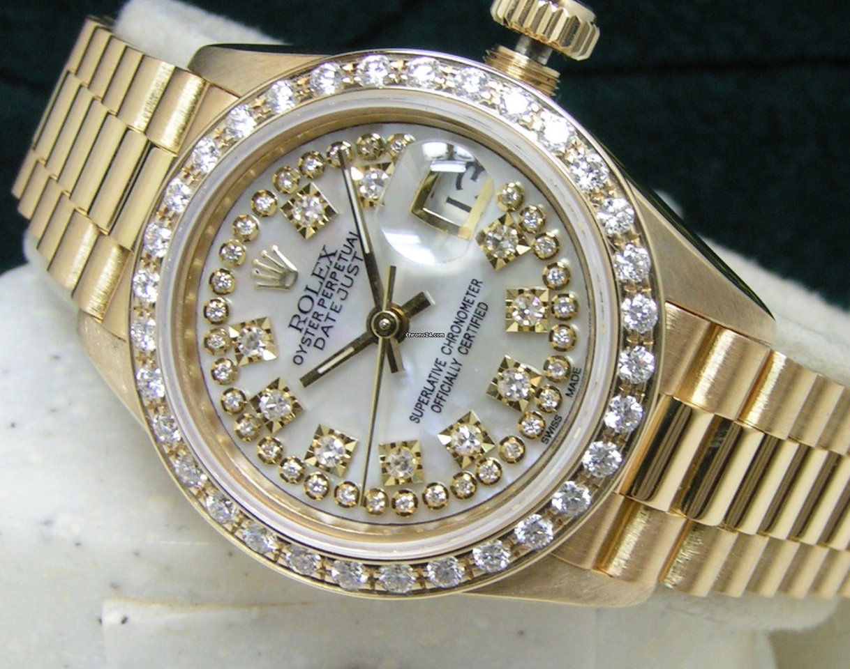 Meilleure réplique Rolex Lady-president Datejust 26 livres de boîtes avec cadran blanc avec diamants