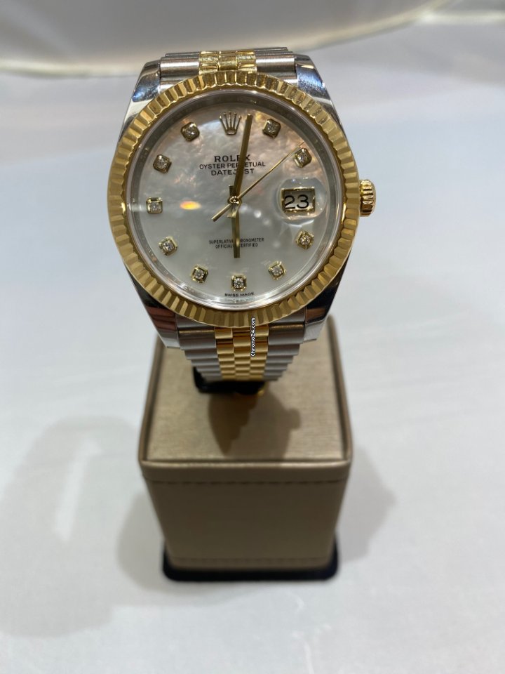 Meilleure Réplique Rolex Datejust 41mm Acier Or Jubellie Mop Diamant B&P2018