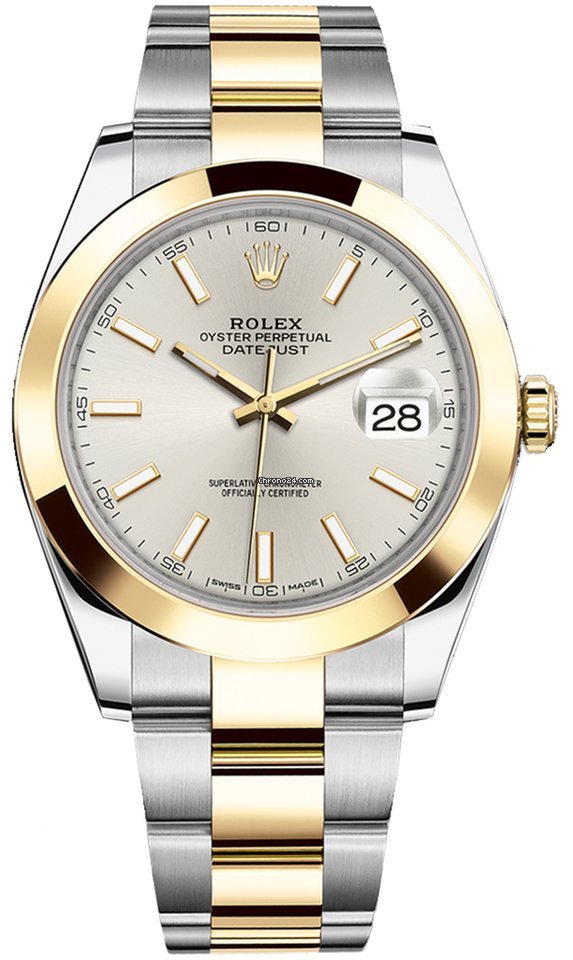 Réplique de qualité Rolex Datejust 41 mm en acier et or jaune 126303 Silver Index Oyster