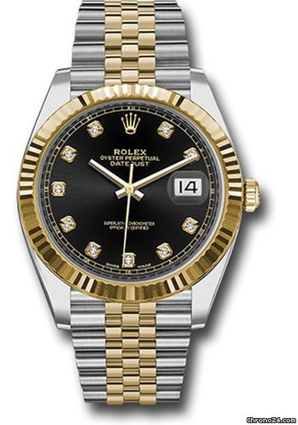 Réplique de luxe Rolex 126333 Bkdj Datejust 41 lunette cannelée en acier et or