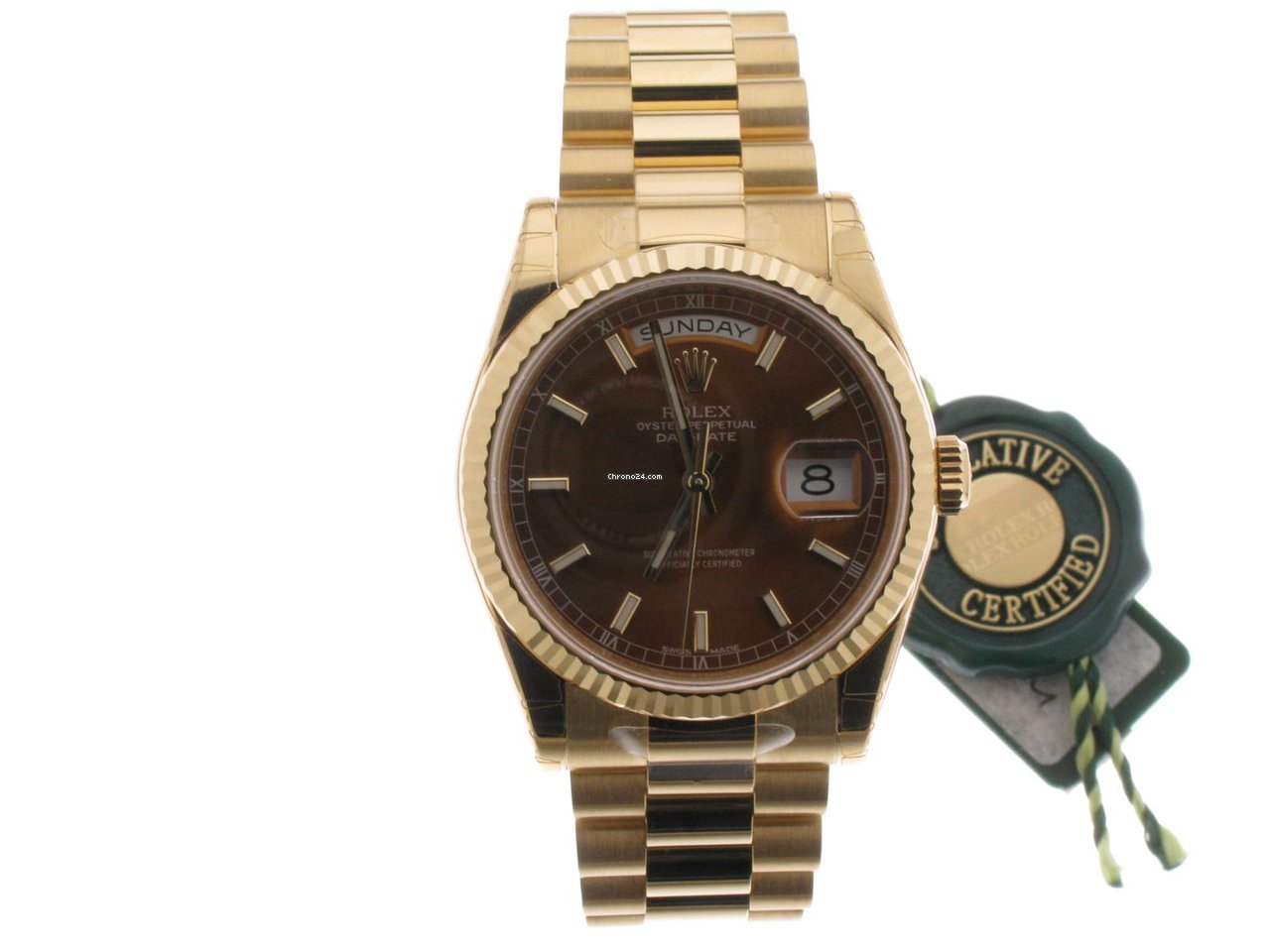Fausse montre Rolex Daydate Cognac 118238