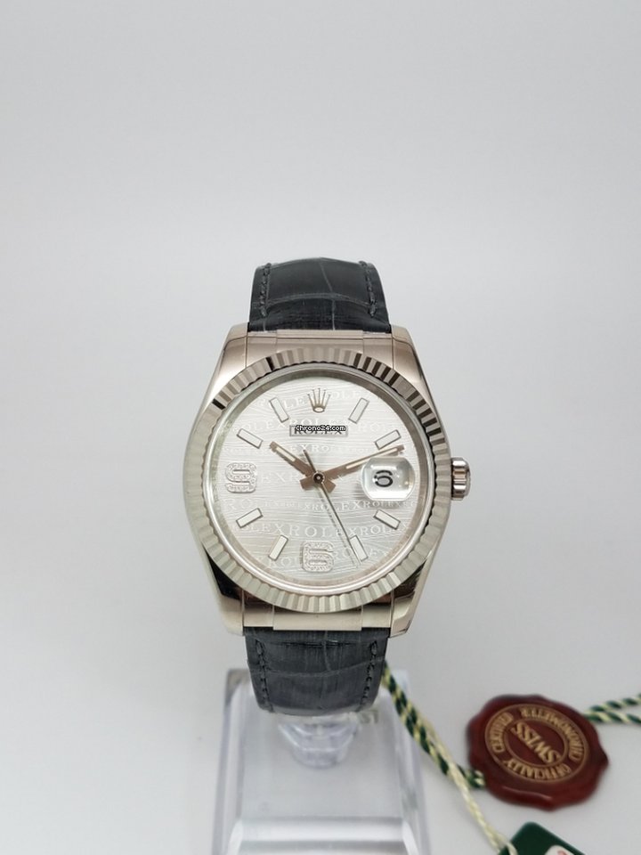 Réplique suisse Rolex Oyster Perpetual Datejust cadran blanc Vague Ref : 116139