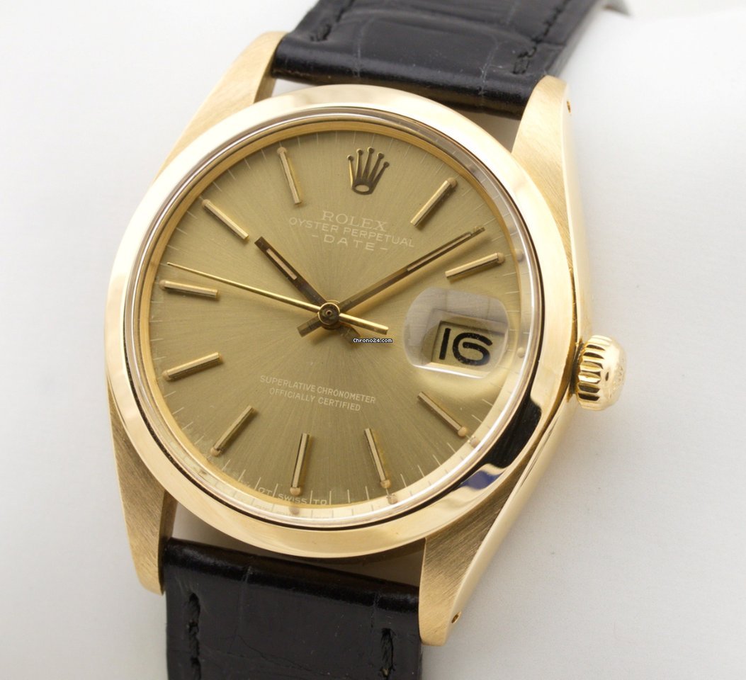 Meilleure réplique Rolex Oyster Perpetual Date Mint Or 18 carats Gelbgold