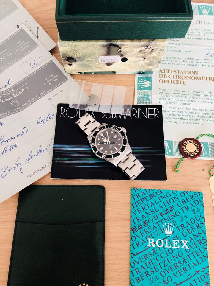 Meilleure réplique Rolex Submariner 16800 Matt Dial Fullset Lc100 1984 Box & Papier Tritium Vintage