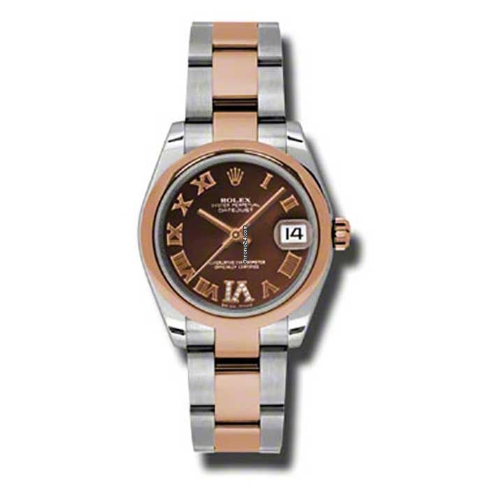 Rolex Datejust 31 mm de qualité - Acier et or rose - Lunette bombée - Oyster 178241 Chdro