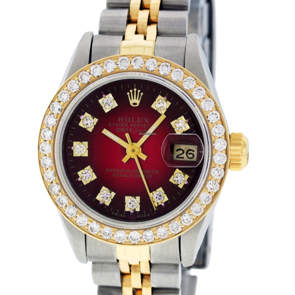 Rolex Datejust Ss - Cadran en or jaune 18 carats avec diamants vignetés