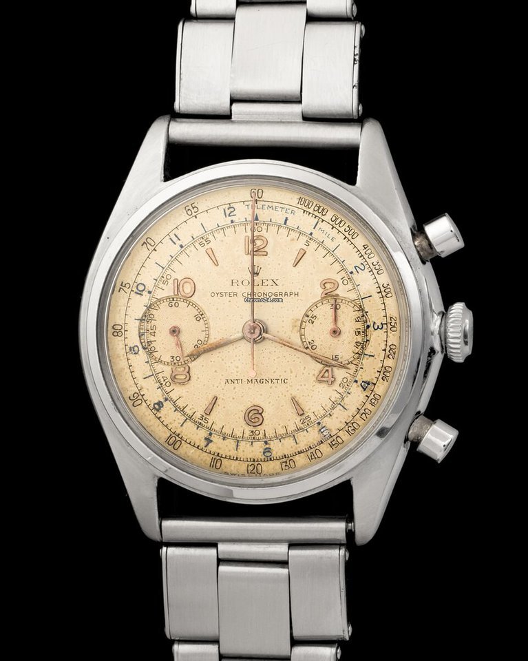 Réplique de luxe Rolex 4500 Monobloc Chrono en acier vintage