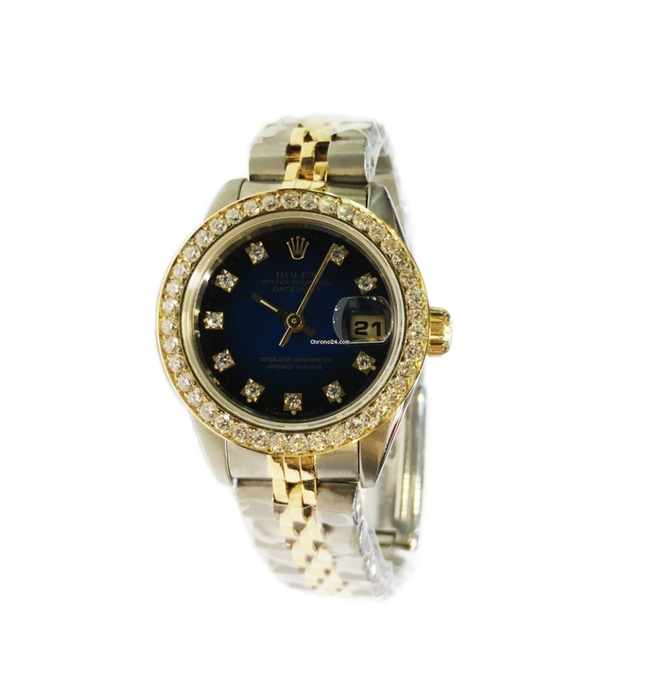 Réplique suisse Rolex Datejust Blue Diamond Dial Custom Diamond Bezel